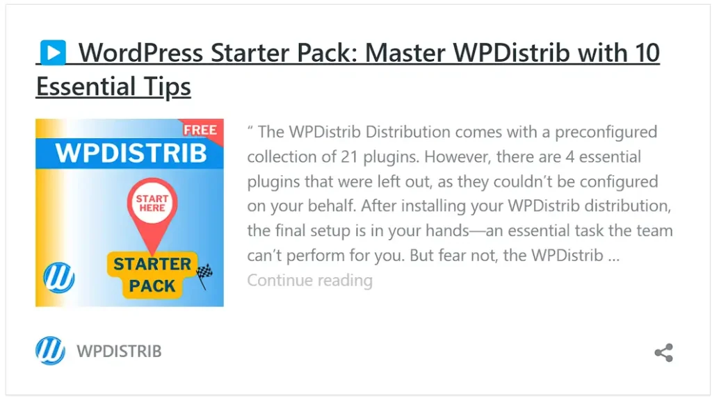 Vignette du WPDistrib WordPress Starter Pack