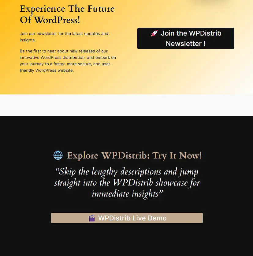 wordpress.com newsletter and live demo invitation