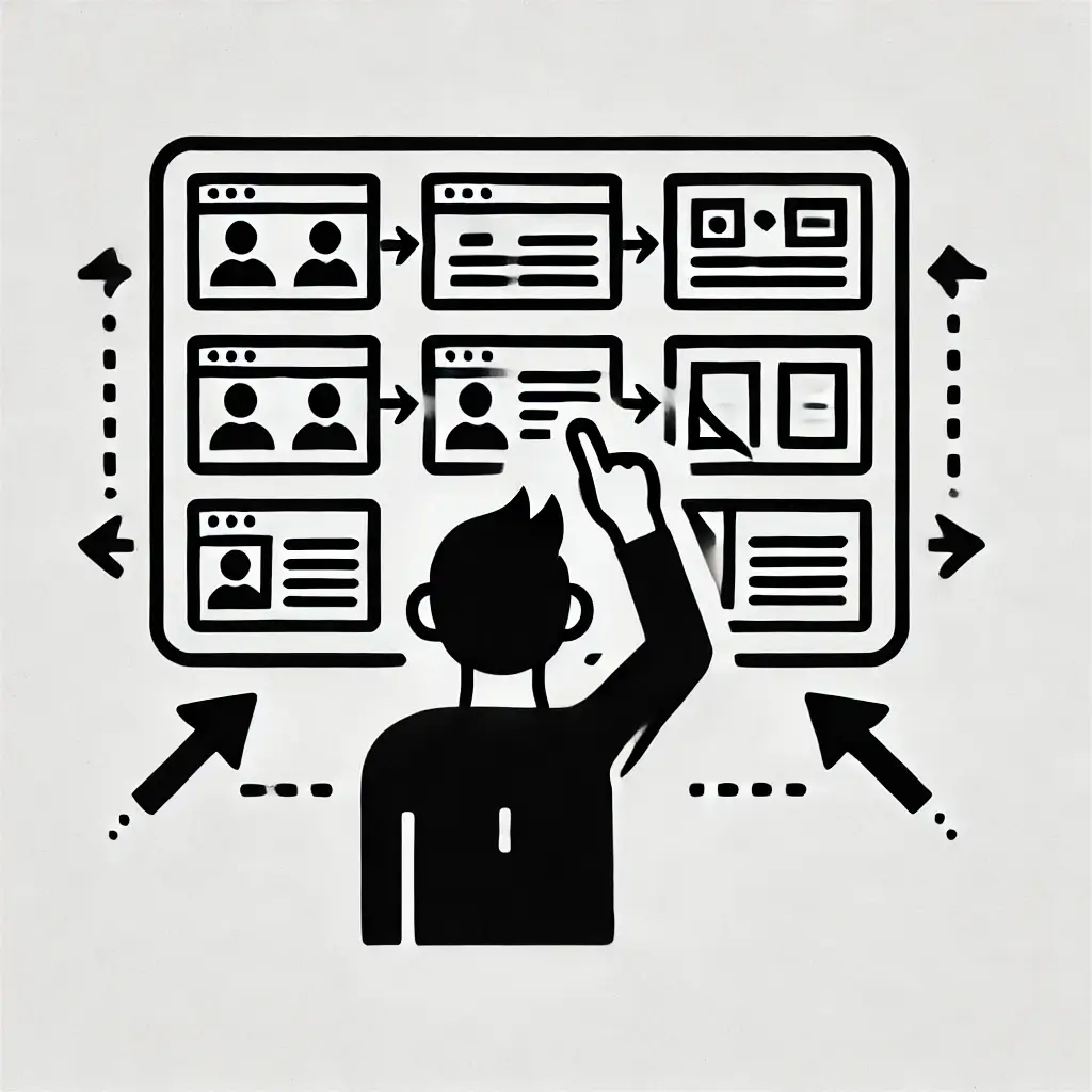 Best Free WordPress Slidepage for Interactive Slides Person pointing at interactive slide elements on a large screen, representing the best free WordPress slidepage