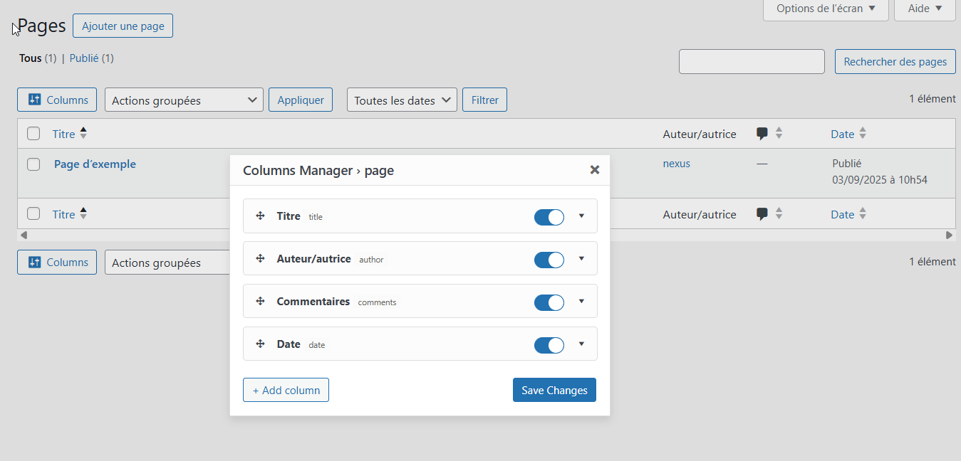 WP Admin Columns plus fort que Admin Columns !